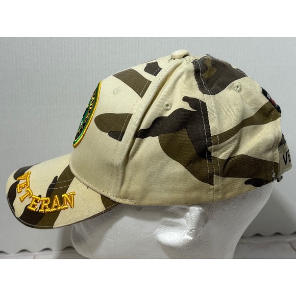 US Honor US Army Veteran Desert Camo Baseball Cap Hat Adjustable Embroidered - Picture 4 of 9